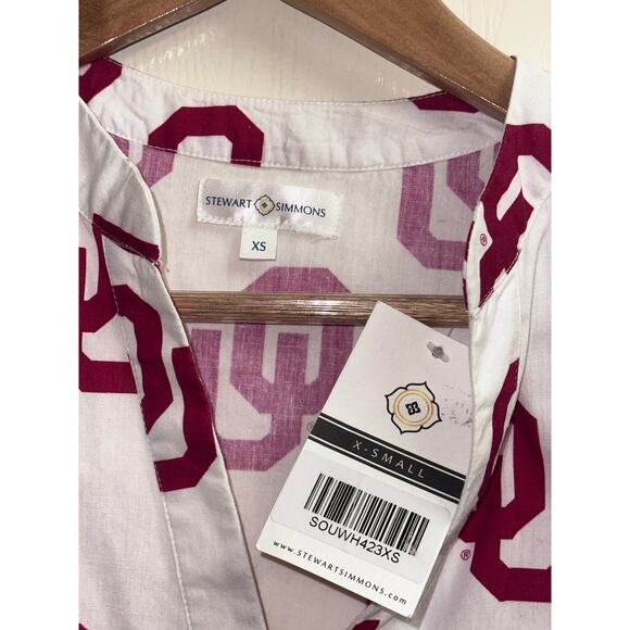 Stewart Simmons OU Women’s Team Button‑Up Top XS • University of Oklahoma Print - Picture 12 of 16